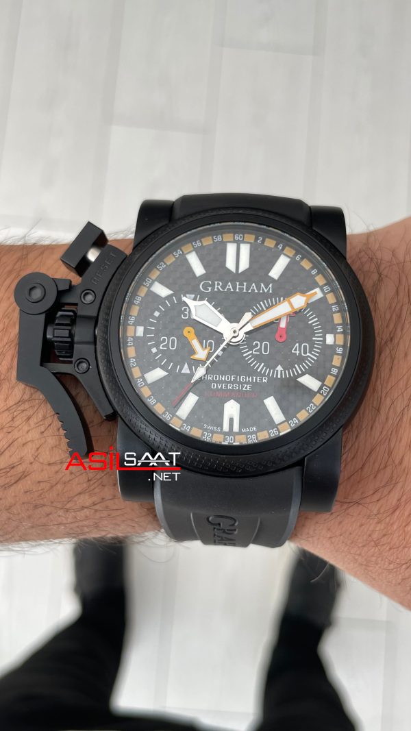Graham Chronofighter Oversize Black PVD 47mm Replika Saat Graham Chronofighter Oversize Black PVD 47mm Replika Saat