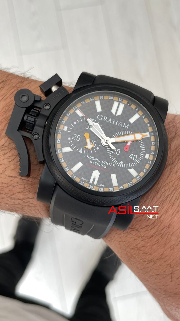 Graham Chronofighter Oversize Black PVD 47mm Replika Saat Graham Chronofighter Oversize Black PVD 47mm Replika Saat