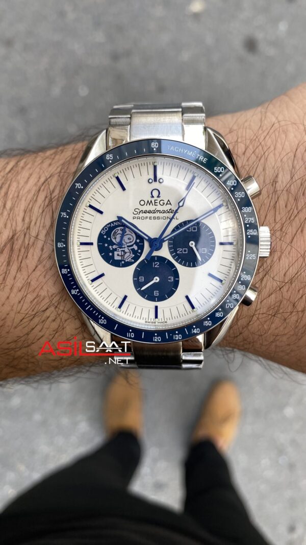 Omega Speedmaster Silver Snoopy Award 50th Anniversary 42 mm Mavi