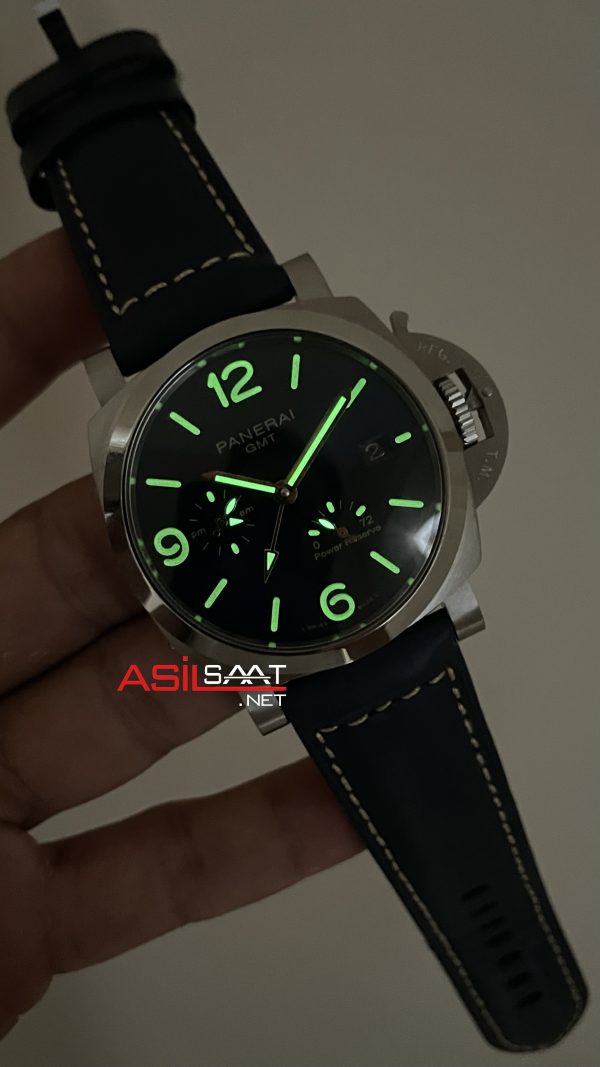 Panerai Luminor GMT Due Power Reserve PAM00964 Mavi 45mm Silver Replika Saat