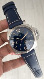 Panerai Luminor GMT Due Power Reserve PAM00964 Mavi 45mm Silver Replika Saat