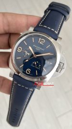 Panerai Luminor GMT Due Power Reserve PAM00964 Mavi 45mm Silver Replika Saat