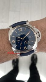 Panerai Luminor GMT Due Power Reserve PAM00964 Mavi 45mm Silver Replika Saat