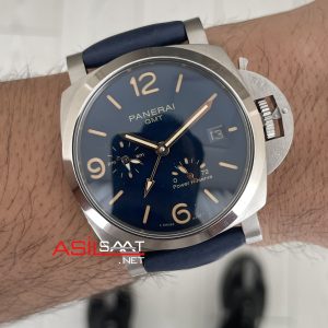 Panerai Luminor GMT Due Power Reserve PAM00964 Mavi 45mm Silver Replika Saat