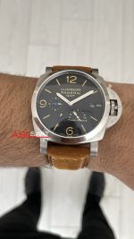 Panerai Luminor GMT Power Reserve PAM01321 Kahverengi 44mm Silver Replika Saat