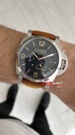 Panerai Luminor GMT Power Reserve PAM01321 Kahverengi 44mm Silver Replika Saat