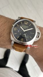 Panerai Luminor GMT Power Reserve PAM01321 Kahverengi 44mm Silver Replika Saat