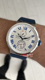 Ulysse Nardin Marine Chronometer Manufacture Beyaz Mavi Kadran 43mm Silver Replika Saat