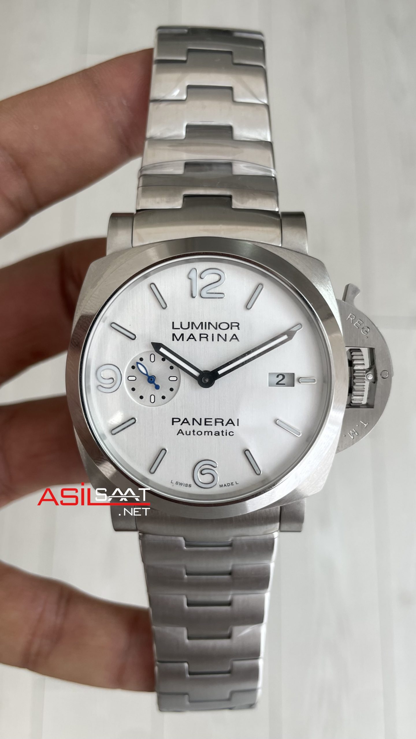 Panerai Luminor Marina PAM00978 Beyaz Kadran 44mm Silver Replika Saat Panerai Luminor Marina PAM00978 Beyaz Kadran 44mm Silver Replika Saat