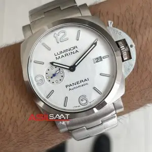Panerai Luminor Marina PAM00978 Beyaz Kadran 44mm Silver Replika Saat