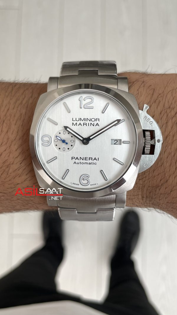Panerai Luminor Marina PAM00978 Beyaz Kadran 44mm Silver Replika Saat Panerai Luminor Marina PAM00978 Beyaz Kadran 44mm Silver Replika Saat