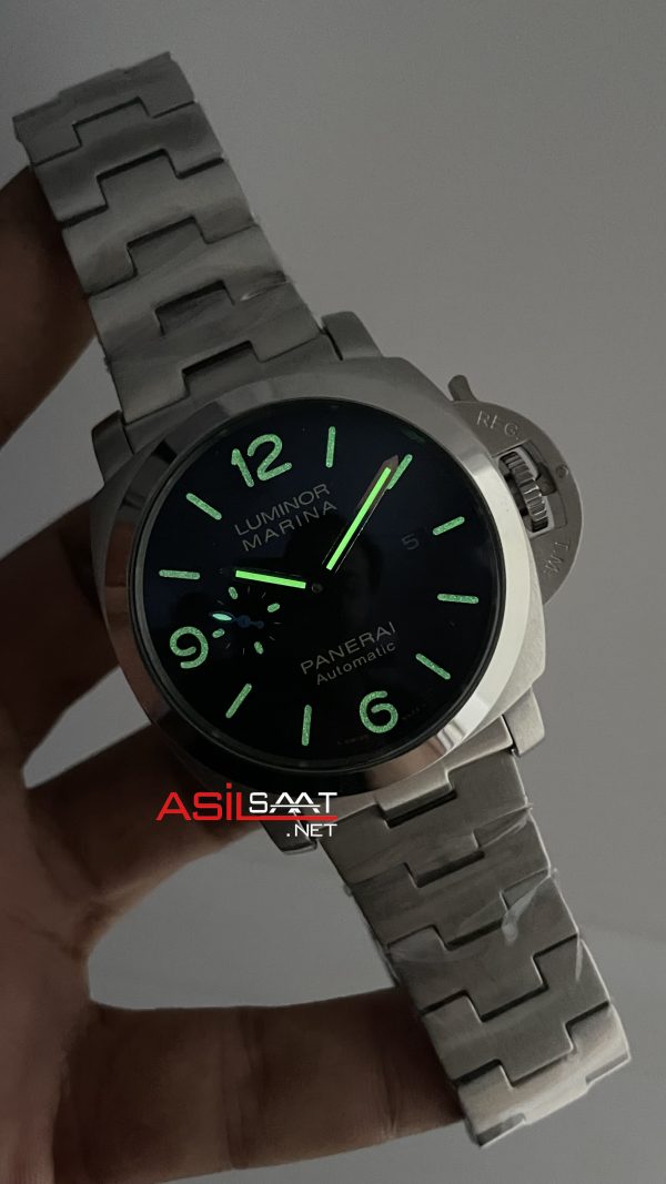 Panerai Luminor Marina Pam01562 Siyah Kadran 44mm Silver Replika Saat