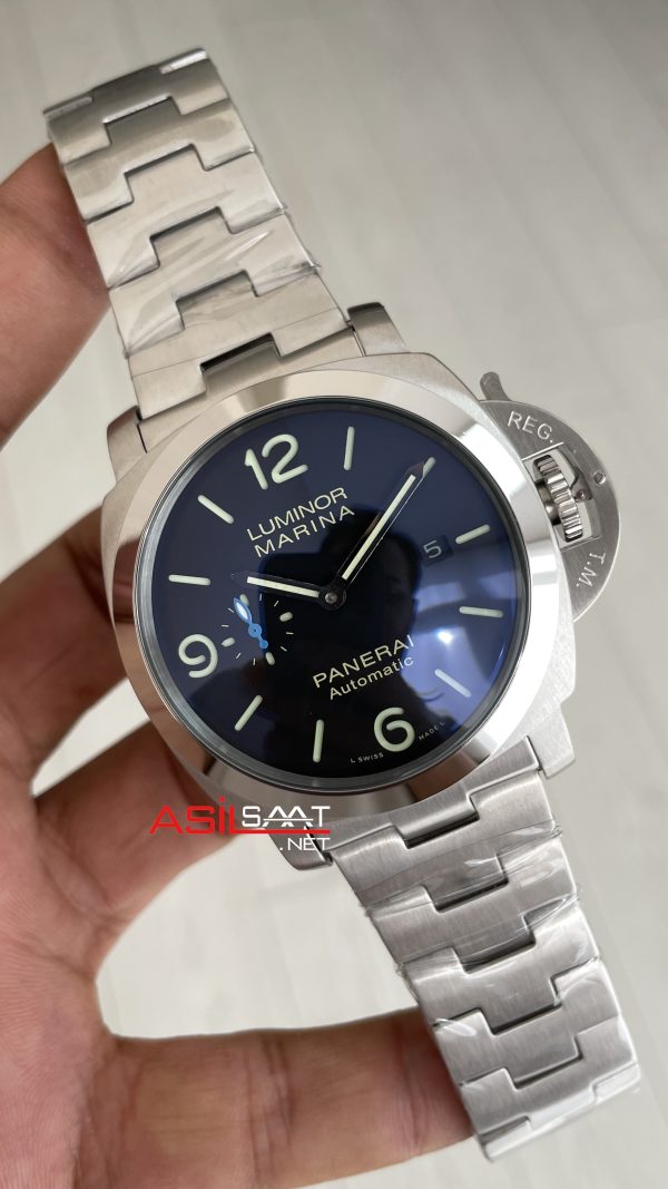 Panerai Luminor Marina Pam01562 Siyah Kadran 44mm Silver Replika Saat