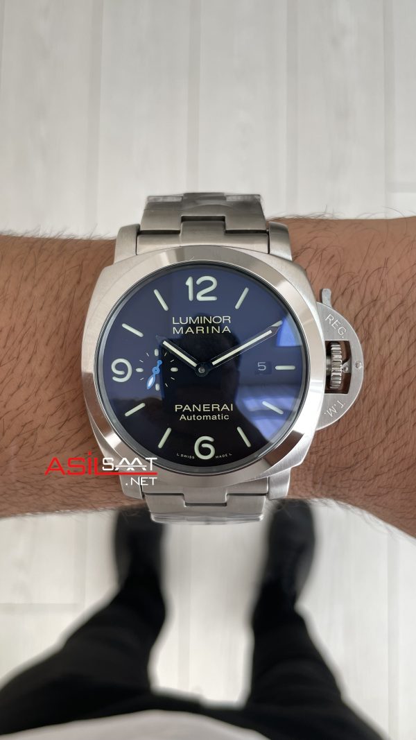 Panerai Luminor Marina Pam01562 Siyah Kadran 44mm Silver Replika Saat