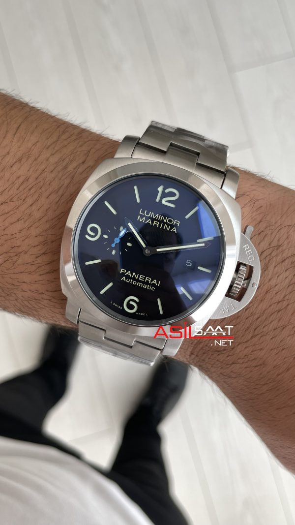 Panerai Luminor Marina Pam01562 Siyah Kadran 44mm Silver Replika Saat