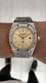 Audemars Piguet Royal Oak Jumbo Extra Thin Somon Kadran 15202BC Replika Saat