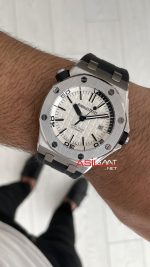 Audemars Piguet Royal Oak Offshore Diver Beyaz Kadran 15710ST Silver 42 mm Replika Saat