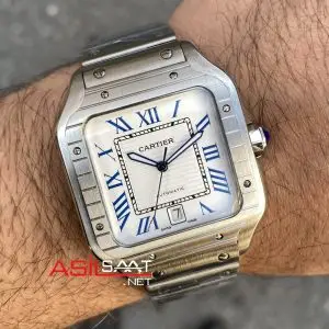 Cartier De Santos Beyaz Replika Saat