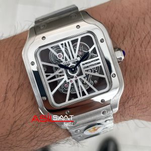 Cartier Santos WHSA0015 Skeleton Large Erkek Kol Saati