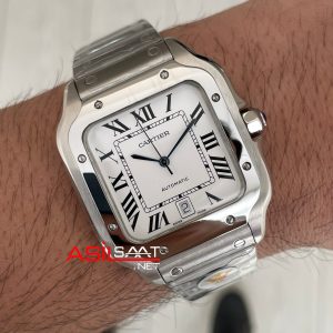 Cartier Santos WSSA0018 Beyaz Large 40mm Replika Saat