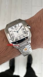 Cartier Santos WSSA0018 Beyaz Large 40mm Replika Saat