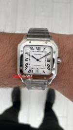 Cartier Santos WSSA0018 Beyaz Large 40mm Replika Saat
