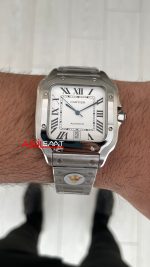 Cartier Santos WSSA0018 Beyaz Large 40mm Replika Saat