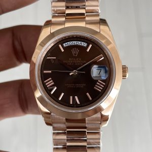 Rolex Day Date Chocolate 228235 President 40mm Rosegold Smooth Bezel Replika Saat
