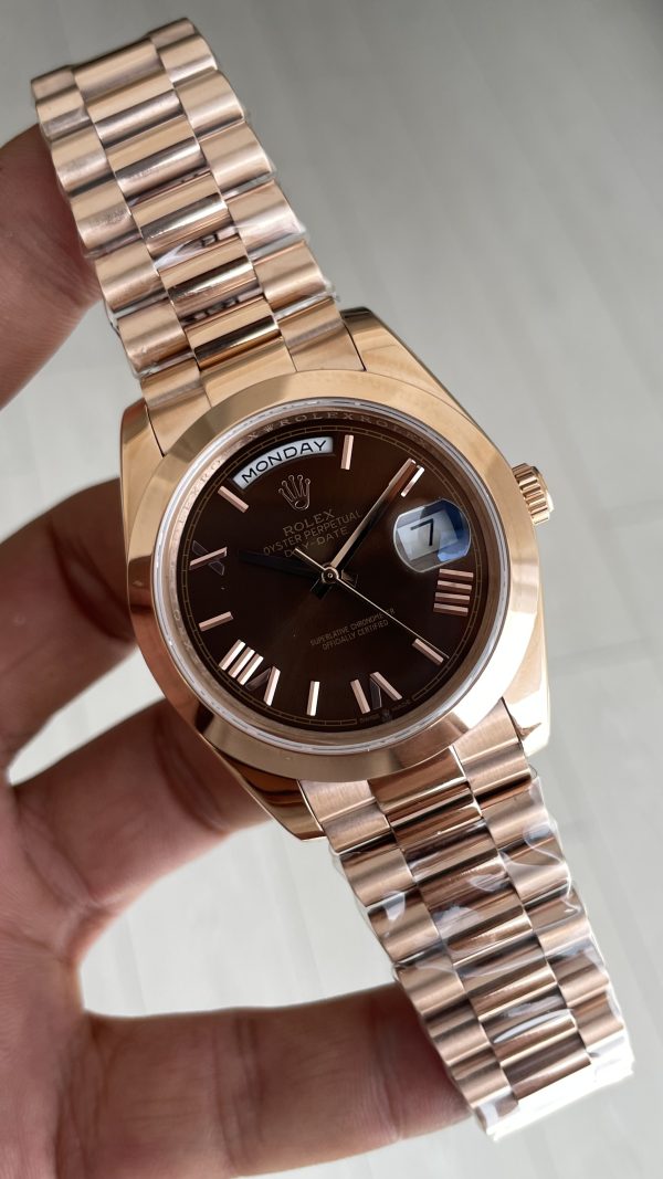 Rolex Day Date Chocolate 228235 President 40mm Rosegold Smooth Bezel Replika Saat Rolex Day Date Chocolate 228235 President 40mm Rosegold Smooth Bezel Replika Saat
