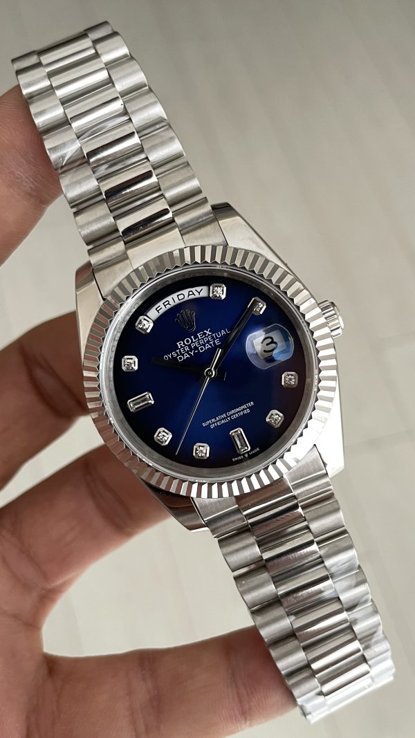 Rolex Day Date Mavi Taşlı 228239 Ombre Blue Diamond Dial 40mm Replika Saat