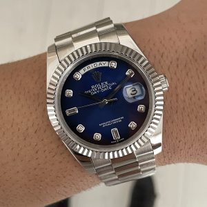 Rolex Day Date Mavi Taşlı 228239 Ombre Blue Diamond Dial 40mm Replika Saat