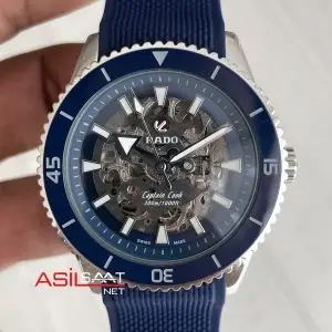 Rado Captain Cook iskelet Mavi Kauçuk