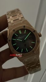 Audemars Piguet Royal Oak Jumbo Extra Thin Füme Gri Kadran 16202OR Rose 50th Anniversary Replika Saat