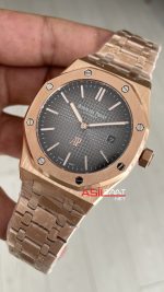 Audemars Piguet Royal Oak Jumbo Extra Thin Füme Gri Kadran 16202OR Rose 50th Anniversary Replika Saat