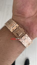 Audemars Piguet Royal Oak Jumbo Extra Thin Füme Gri Kadran 16202OR Rose 50th Anniversary Replika Saat