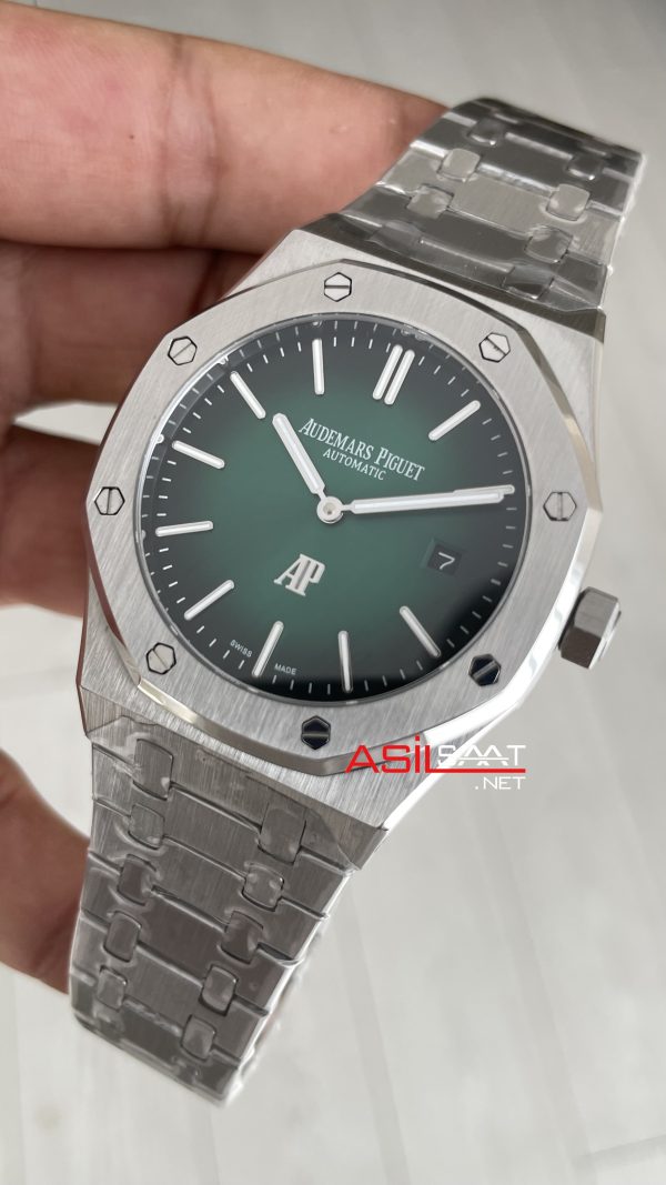 Audemars Piguet Royal Oak Jumbo Extra Thin Yeşil Kadran 16202PT 50th Anniversary Replika Saat