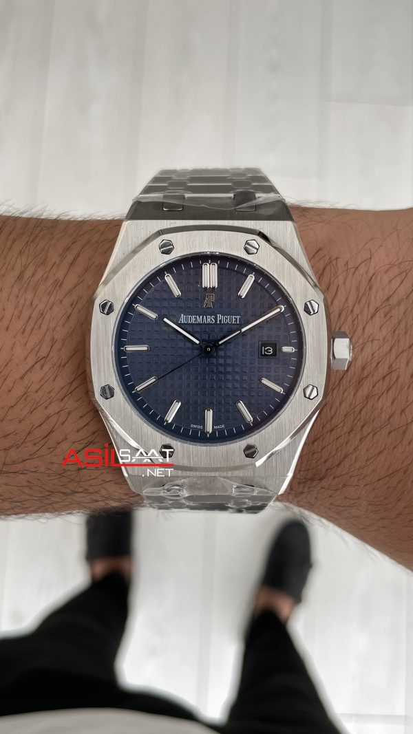 Audemars Piguet Royal Oak Mavi Kadran 15510ST Replika Saat Audemars Piguet Royal Oak Mavi Kadran 15510ST Replika Saat
