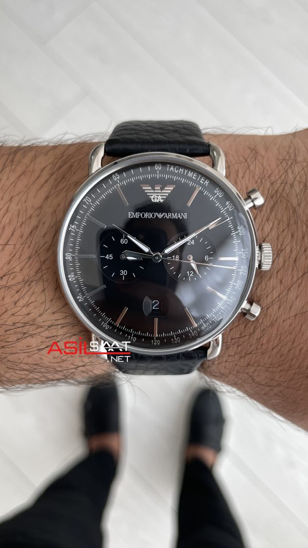 Emporio Armani AR11143 Siyah Deri Emporio Armani AR11143 Siyah Deri