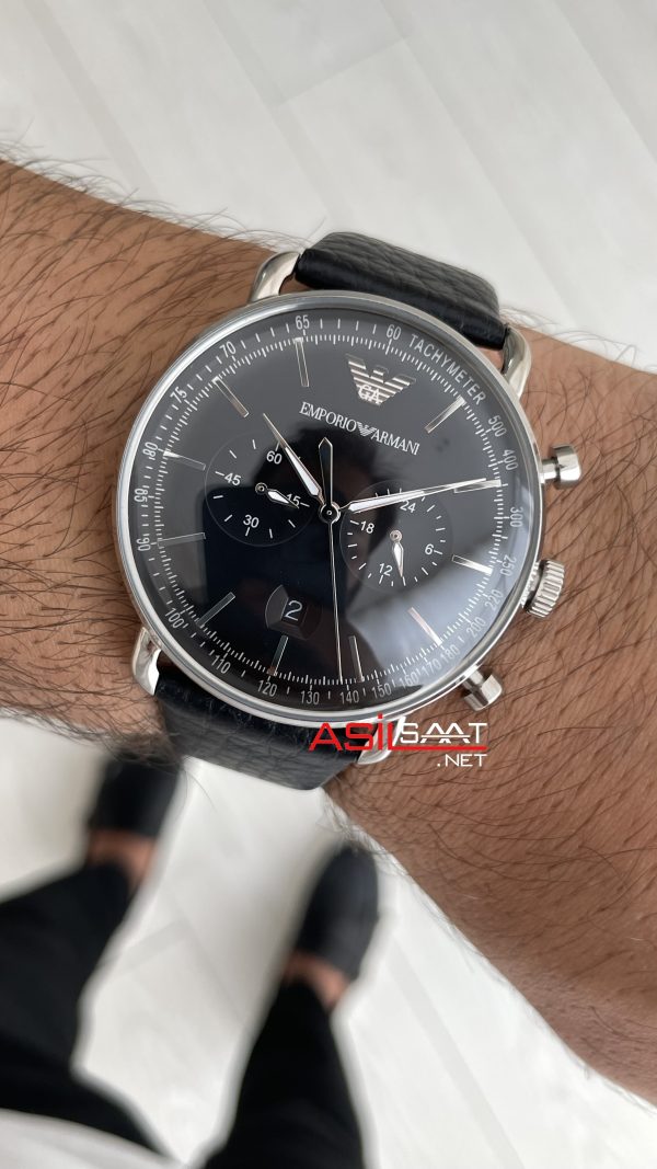 Emporio Armani AR11143 Siyah Deri Emporio Armani AR11143 Siyah Deri