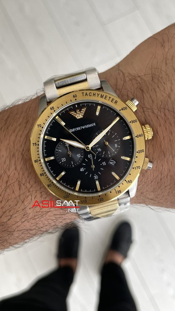 Emporio Armani AR11241 Siyah Two Tone Gold Emporio Armani AR11241 Siyah Two Tone Gold
