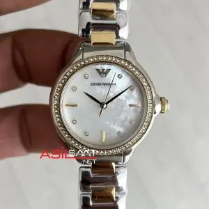 Emporio Armani AR11524 Sedef Beyaz Taşlı Two Tone Gold