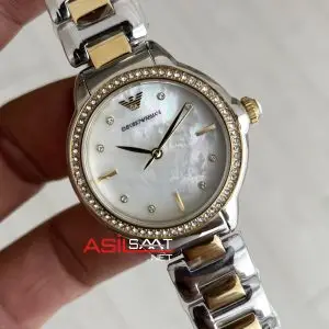 Emporio Armani AR11524 Sedef Beyaz Taşlı Two Tone Gold