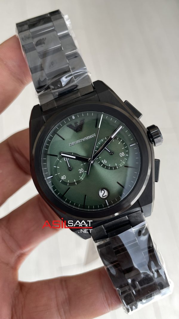 Emporio Armani AR11562 PVD Black Yeşil Kadran 43mm Replika Saat Emporio Armani AR11562 PVD Black Yeşil Kadran 43mm Replika Saat