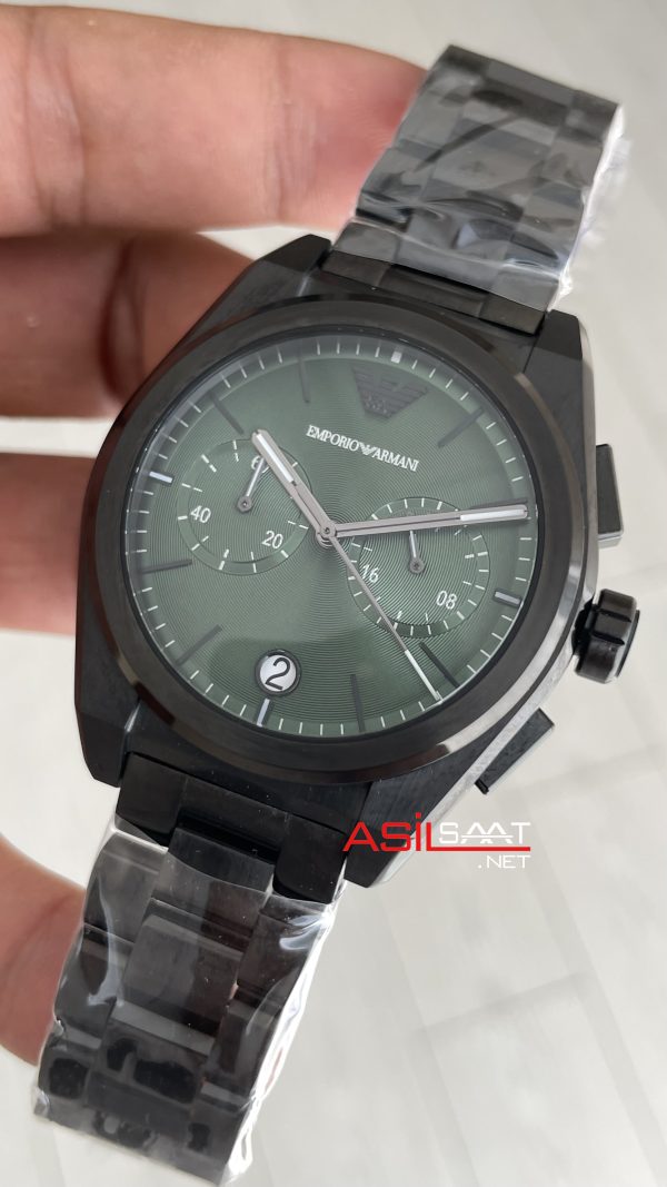 Emporio Armani AR11562 PVD Black Yeşil Kadran 43mm Replika Saat Emporio Armani AR11562 PVD Black Yeşil Kadran 43mm Replika Saat