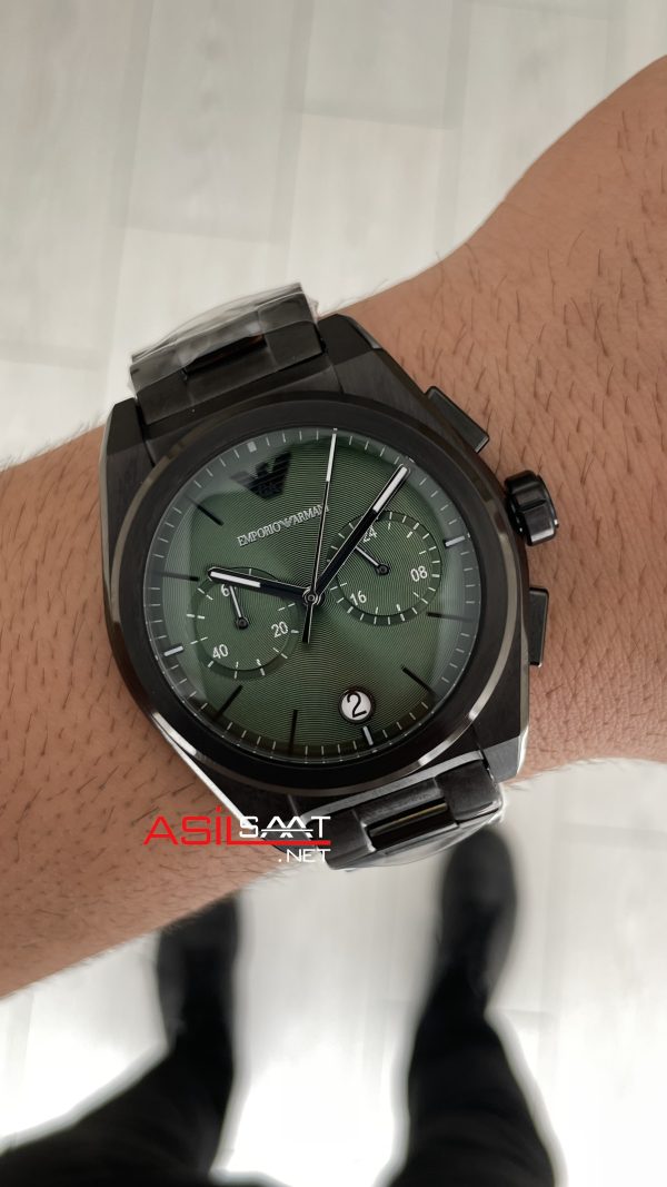 Emporio Armani AR11562 PVD Black Yeşil Kadran 43mm Replika Saat Emporio Armani AR11562 PVD Black Yeşil Kadran 43mm Replika Saat