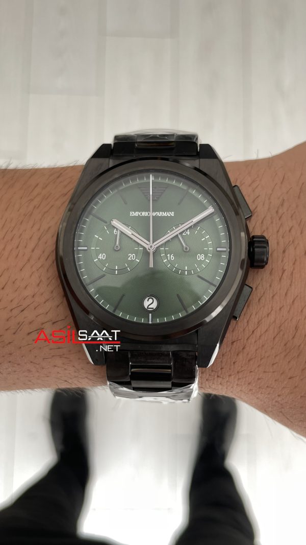 Emporio Armani AR11562 PVD Black Yeşil Kadran 43mm Replika Saat Emporio Armani AR11562 PVD Black Yeşil Kadran 43mm Replika Saat
