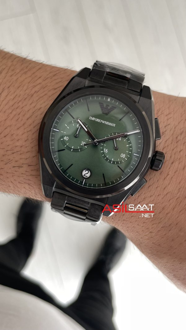 Emporio Armani AR11562 PVD Black Yeşil Kadran 43mm Replika Saat Emporio Armani AR11562 PVD Black Yeşil Kadran 43mm Replika Saat
