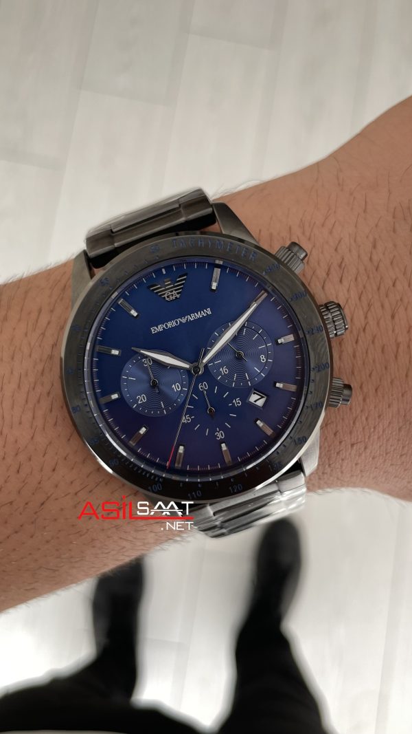 Emporio Armani AR80045 Mavi PVD 43mm Replika Saat Emporio Armani AR80045 Mavi PVD 43mm Replika Saat