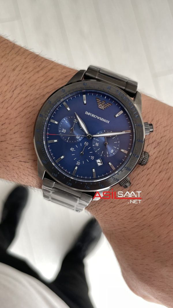 Emporio Armani AR80045 Mavi PVD 43mm Replika Saat Emporio Armani AR80045 Mavi PVD 43mm Replika Saat