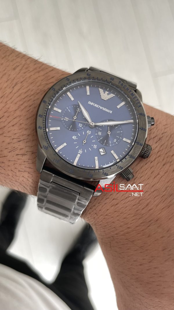 Emporio Armani AR80045 Mavi PVD 43mm Replika Saat Emporio Armani AR80045 Mavi PVD 43mm Replika Saat